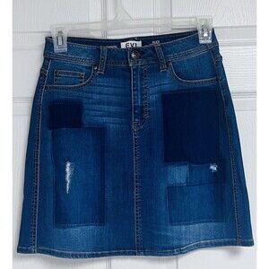 EV1 Alex Relaxed Vintage 6 Blue Stretch Denim Distressed  Zip Fly Pkts